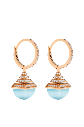 Cleo Mini Rev Drop Earrings, 18k Rose Gold & Diamonds
