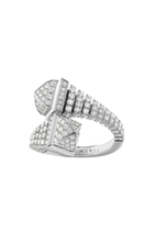 Cleo Rev Full Ring, 18K White Gold & Diamonds