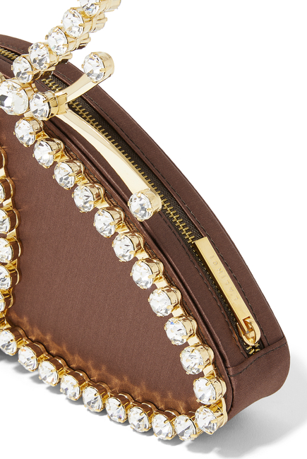 Butterfly crystal-embellished gold-tone clutch