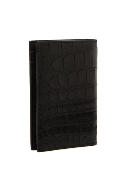 Flap Card Case in Alligator Leather