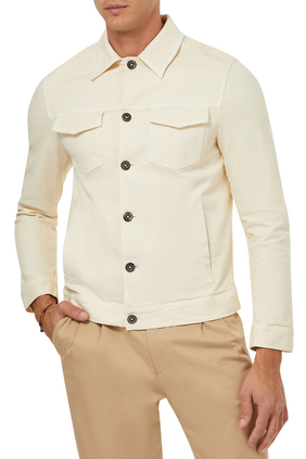 Regular Fit Jacket In Cotton Drill