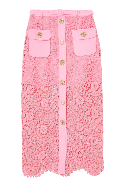 Rose Lace Midi Skirt