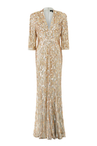 Oscar Sequin-Embellished Gown