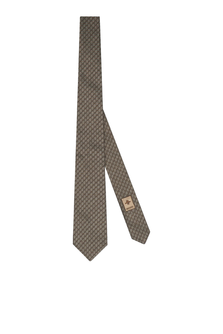 Interlocking G Silk Wool Jacquard Tie