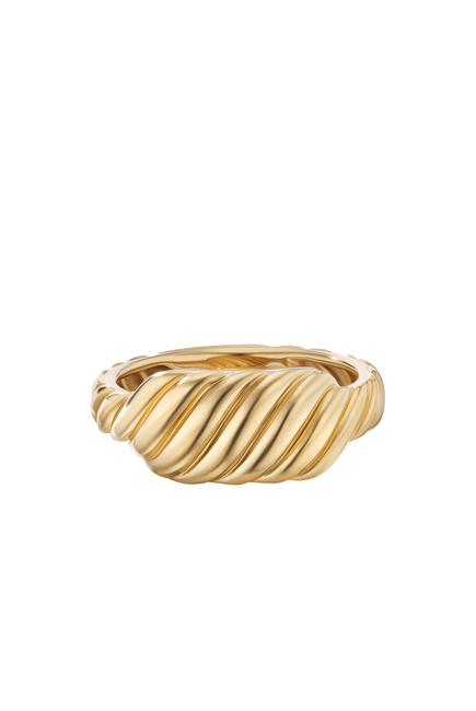 Sculpted Cable Contour Ring, 18K Yellow Gold