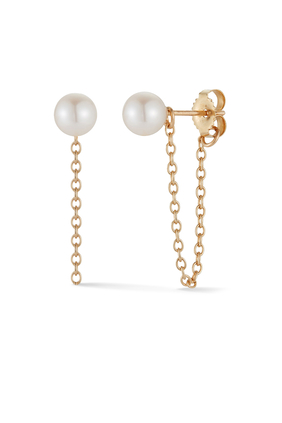 Short Chain Pearl Earrings