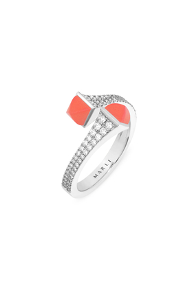 Cleo Pink Coral & White Gold Ring