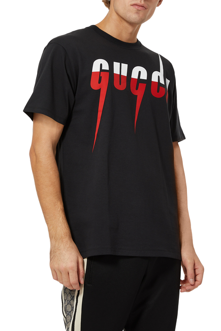 Gucci Logo Blade Print T-Shirt