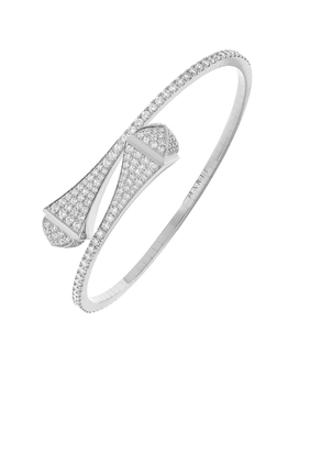Cleo 18K White Gold & Diamond Slip-On Bracelet