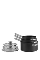 Zerostick Stackable 3-Piece Saucepan Set