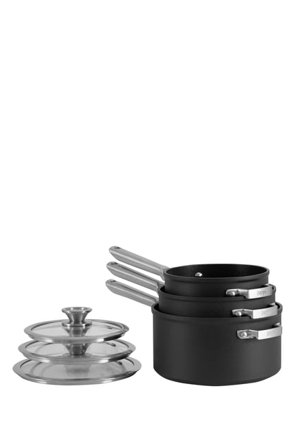 Zerostick Stackable 3-Piece Saucepan Set