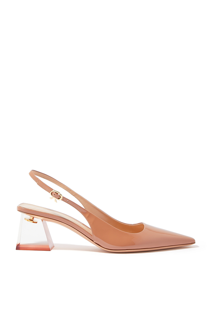 Cosmic 55 Clear Heel Slingback Sandals