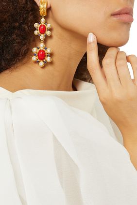 Mademoiselle Coral Earrings
