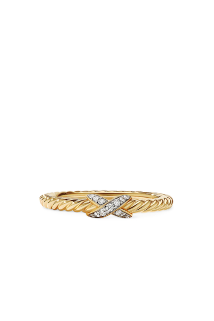 18k Yellow Gold Petit X Diamond Ring