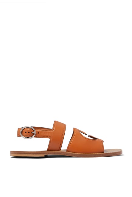 Interlocking G Cut-Out Leather Sandals