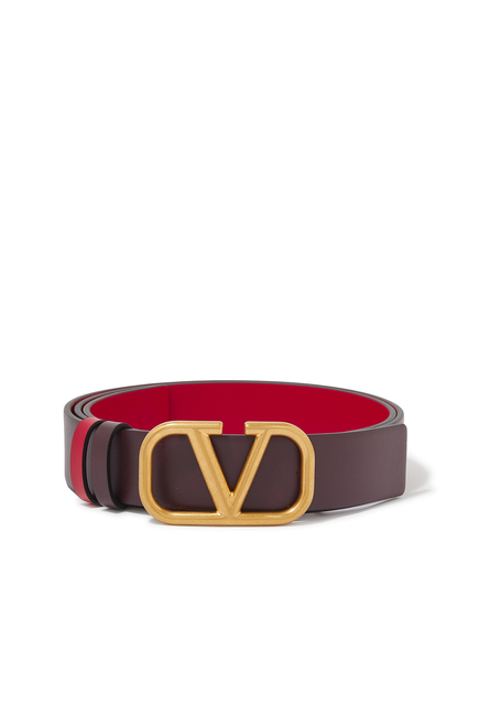 Reversible VLogo Signature Belt
