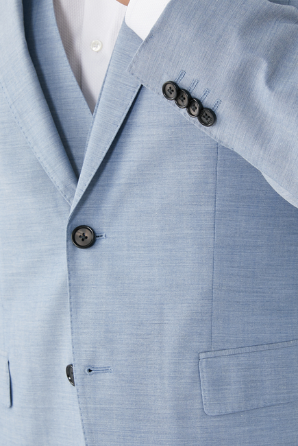 Slim Fit Blazer in Micro-patterned Linen