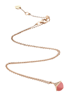 Cleo  Mini Rev Pendant, 18k Rose Gold with  Pink Coral & Diamonds