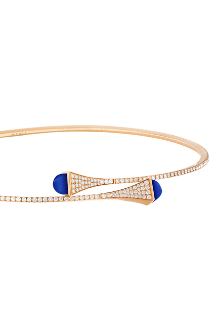 Cleo Choker, 18k Rose Gold, Lapis Lazuli & Diamonds