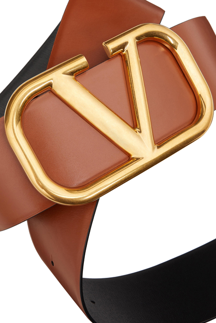  V Logo Buckle Belt