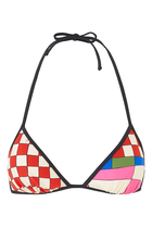 Giardino-Print Halterneck Bikini Top
