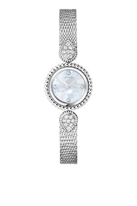 Serpent Bohème Watch, Stainless Steel with Diamonds & Pearl