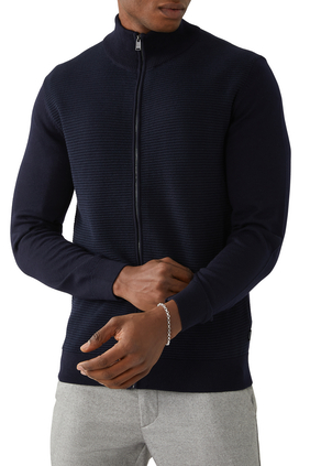 Ladriano Zip-Up Knitted Cardigan