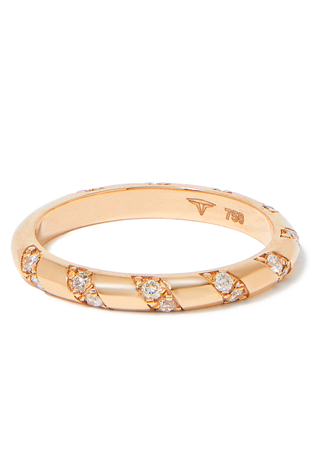 Tornado Ring, 18k Pink Gold & Enamel & Diamonds