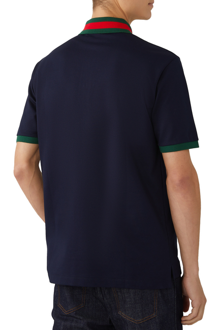 Webbed Collar Polo Shirt