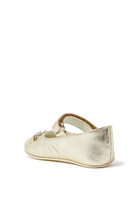 Kids Metallic Ballet Flats