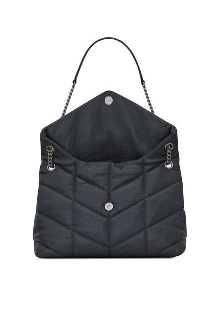 Loulou Puffer Medium Bag in Quilted Crinkled Matte Leather