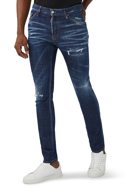 Crinkle Wash Daisy Cool Guy Jeans