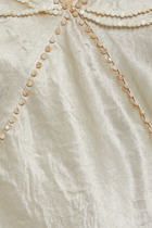 Draped Beads V-Neck Slip Dress