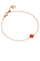 Cleo Pyramid Bracelet, 18k Pink Gold & Red Coral