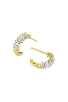 Fireworks Diamond Baguette Hoop Earrings, 18k Yellow Gold & Diamonds