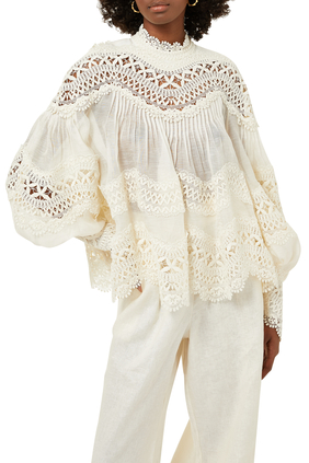 Postcard Embroidered Blouse