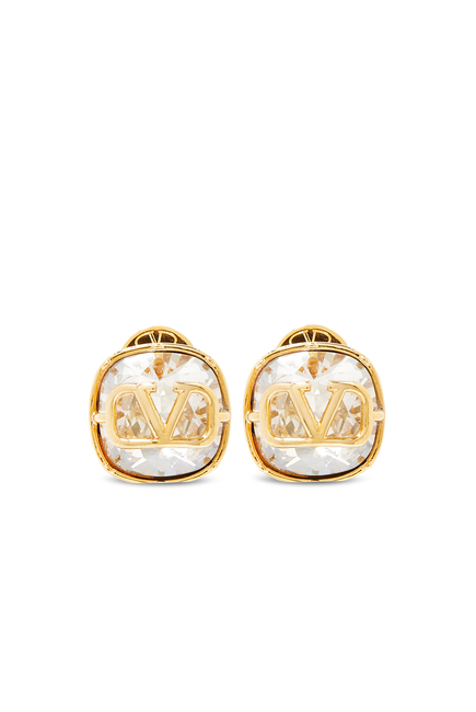  VLogo Signature Metal Earrings With Swarovski® Crystals