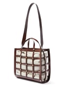Emma Linen And Leather Tote Bag