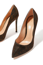 Gianvito 105 Leopard Print Lame Pumps