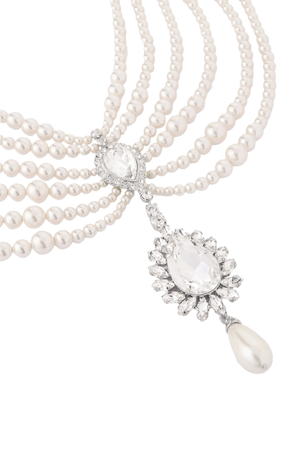 Pearl Necklace with Crystal Embellishment