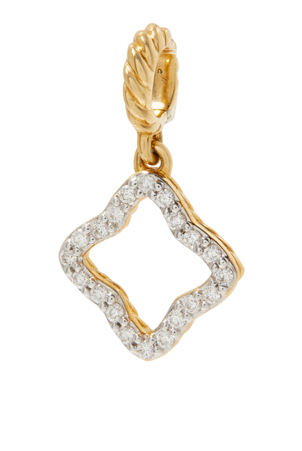 Quatrefoil Amulet in 18K Yellow Gold with Pavé Diamonds