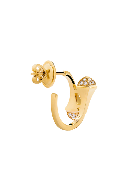 Cleo Open Hoop Earrings, 18K Yellow Gold & Diamond