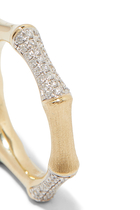 Bamboo Ring, 14k Yellow Gold & Diamonds