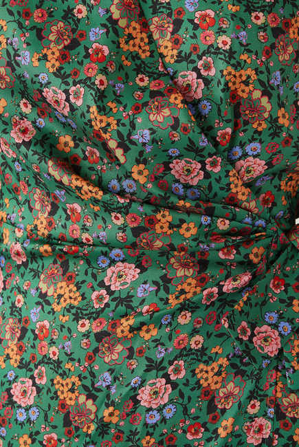 Autumn Flower Print Midi Dress