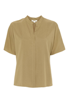 Band Collar Dolman Short-Sleeve Shirt