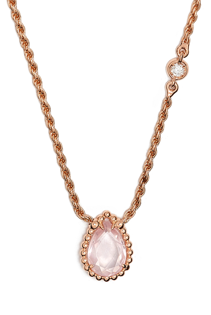 Serpent Boheme Pendant Necklace, 18k Rose Gold, Quartz & Diamond