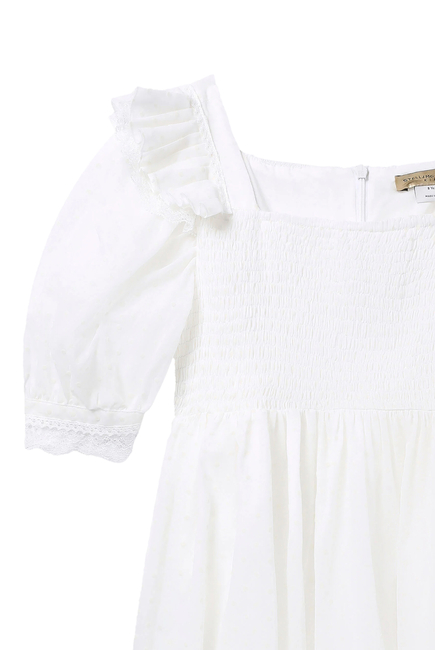 Kids Frill Sleeve Smock Cotton Dress