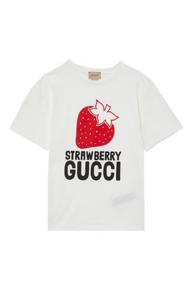 'Strawberry Gucci' Cotton Jersey T-Shirt