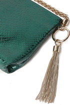 Callie Clutch  Metallic Snake-effect Leather Bag