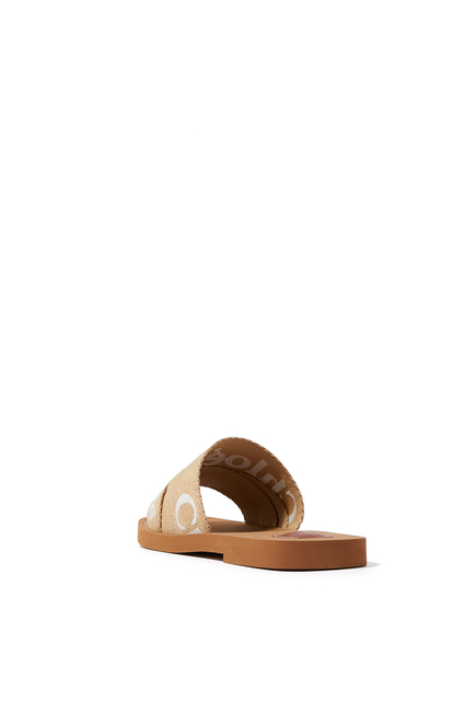 Woody Flat Linen Sandals